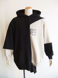 《MM➅》 Maison Margiela  ロゴ アシンメトリー レイヤード パーカー