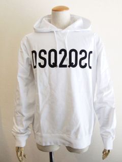 MIRROR DSQ2 LOGO HOODED SWEATSHIRT   ロゴ スウェットフーディ (ホワイト)  S74GU0495