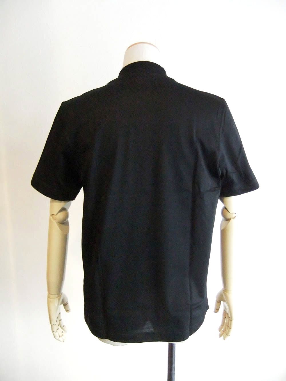 マーセライズ モックネック Tシャツ  (ブラック)