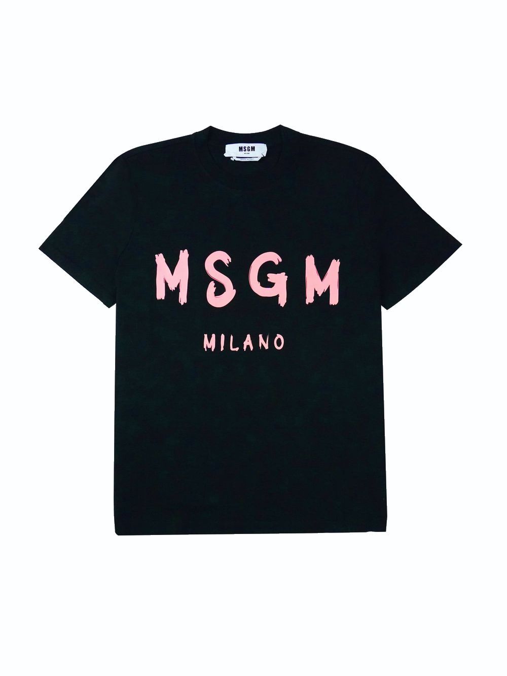 《LADIES》 筆描き ロゴプリント コットン Tシャツ  (ブラック)  3241MDM510