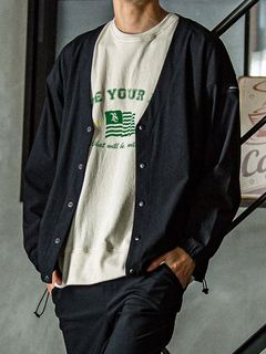 NYLON TECH cardigan  (ブラック) オーバーサイズ ナイロン カーディガン