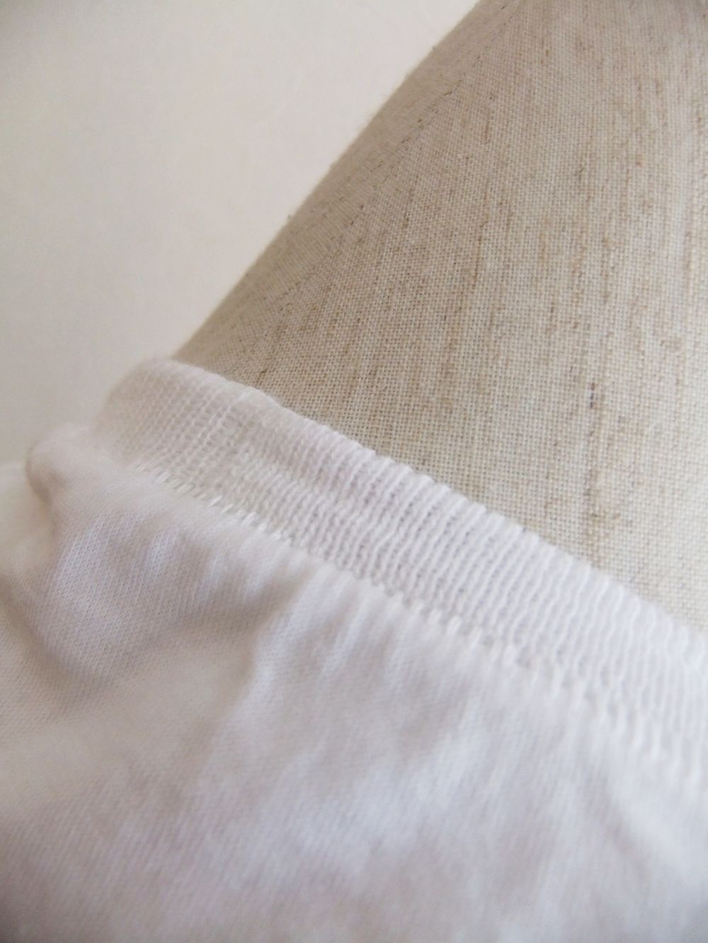 コットン/リネン （ホワイト） クルーネックTシャツ