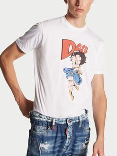 BETTY BOOP COOL FIT T-SHIRT  (ホワイト)   ロゴプリント オーバーサイズ Tシャツ  S74GD1269