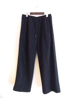 サイドライン ワイドパンツ  (ブラック)