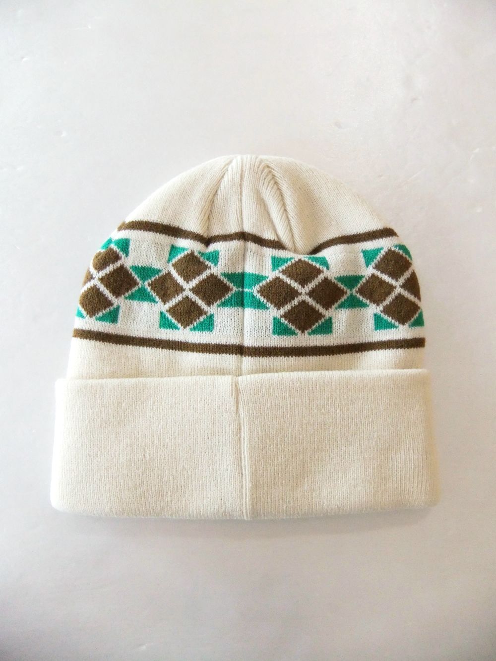 FAIR ISLE BEANIE   ロゴニットキャップ  ( アイボリー )   RSA-24207