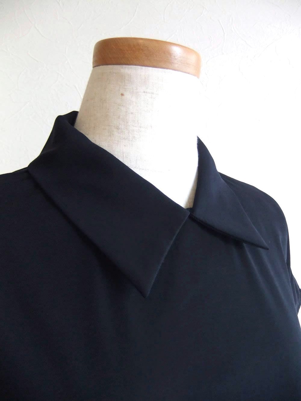 【Klassiek】 コットン フライス 襟付き フレンチS Tシャツ  （ネイビー）   K150303M