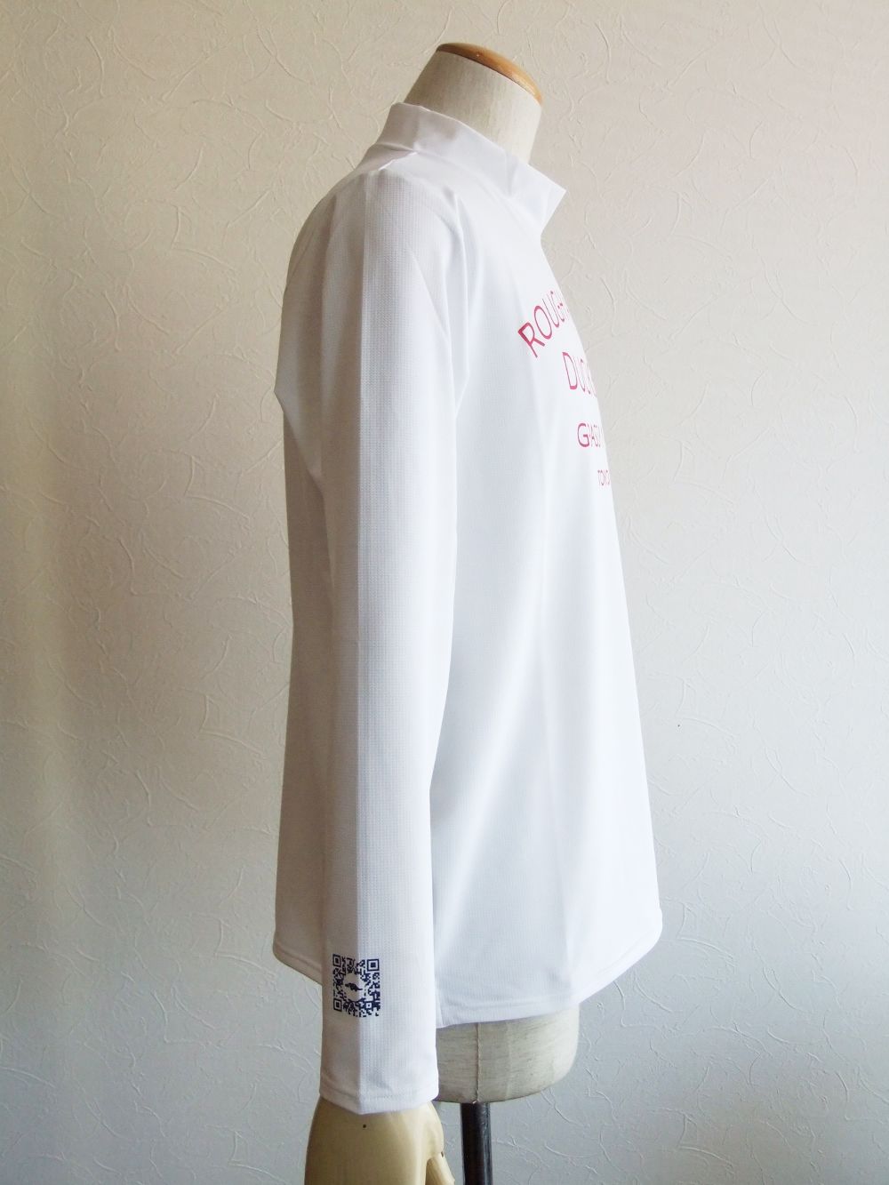 SIMPLE LOGO MOCK L.S.  ( ホワイト )  モックネック 長袖ポロシャツ  RSM-21229