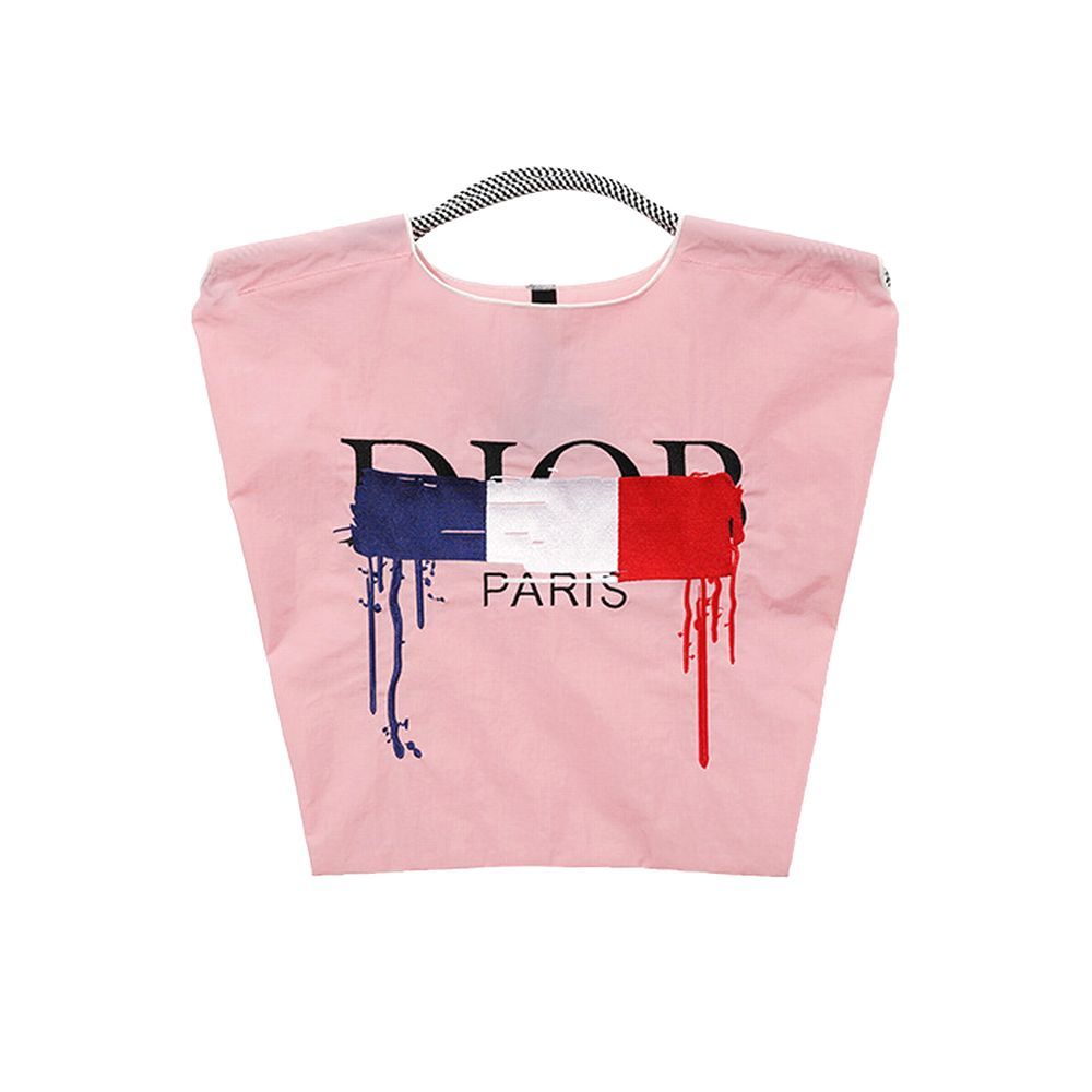 【MICALLE MICALLE Account】 HOMMAGE  DR FLAG TOTE BAG  (ピンク)  オマージュ トートバッグ   MAD107GDE