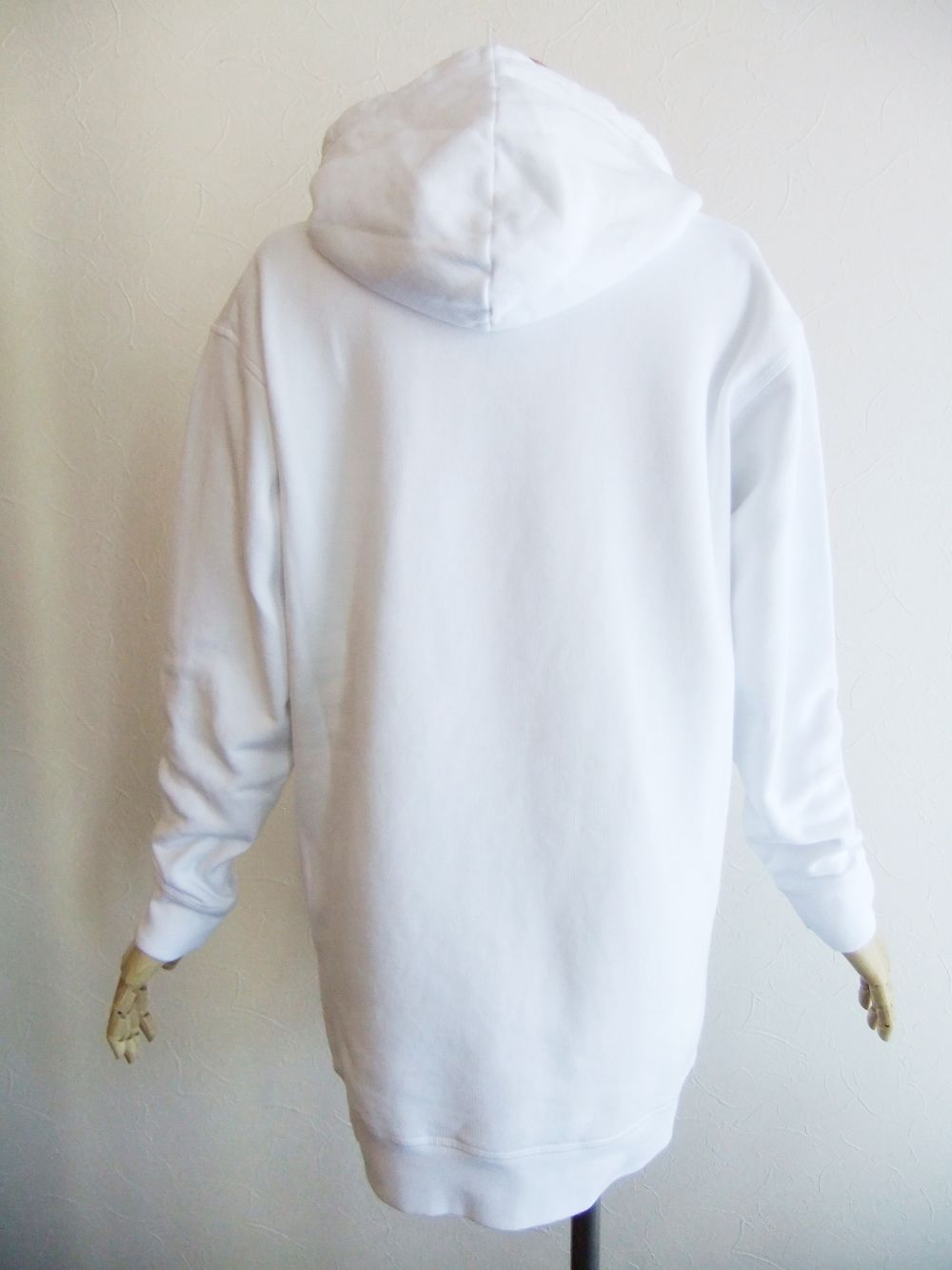 LADIES ICON HOODED WITH LEOPARD POCKET ( ホワイト )  ロゴプリント スウェットパーカー