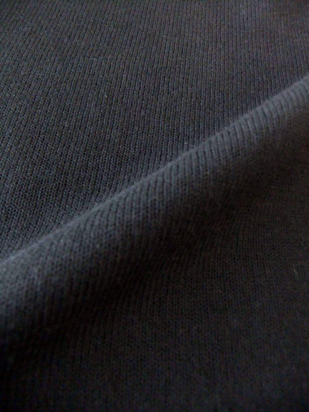 COTTON CREPE CREW NECK KNIT  (ブラック） コットン クルーネック セーター