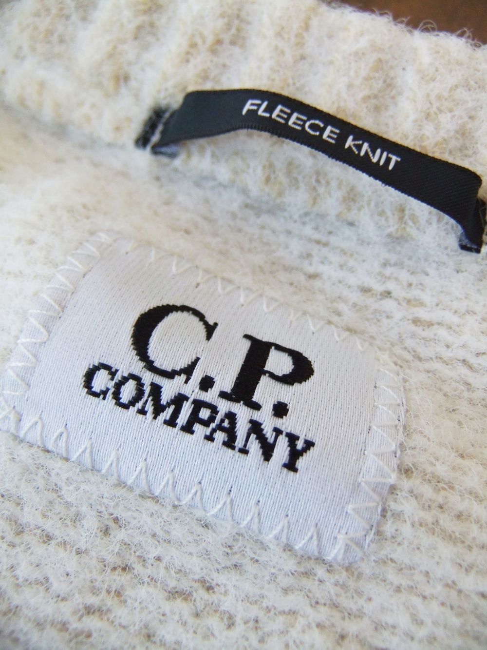 FLEECE KNIT JUMPER  (ライトベージュ) ウール クルーネック セーター