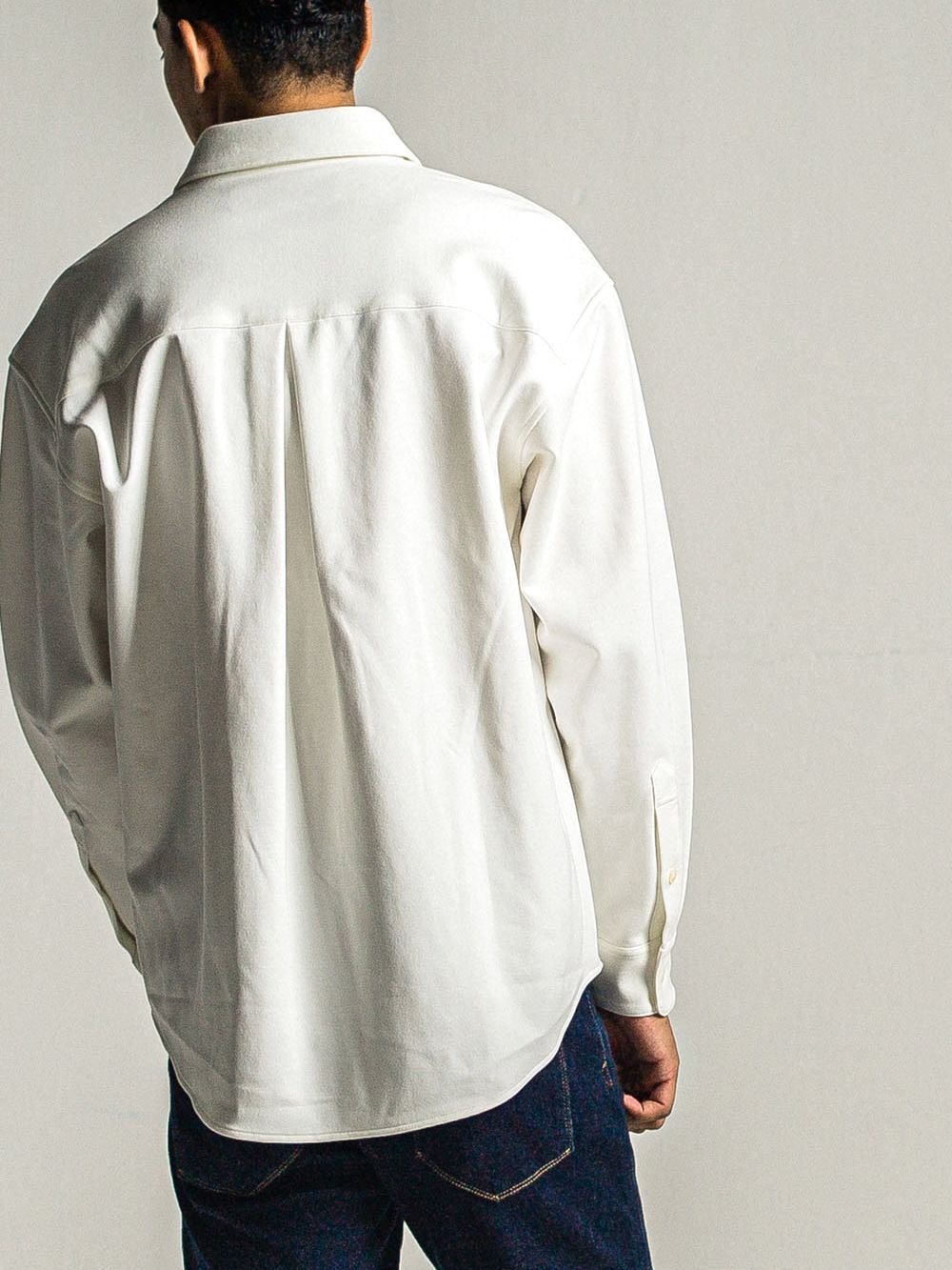 JERSEY JACK SHIRTS （ホワイト）  オ－バーサイズ 裏起毛シャツ