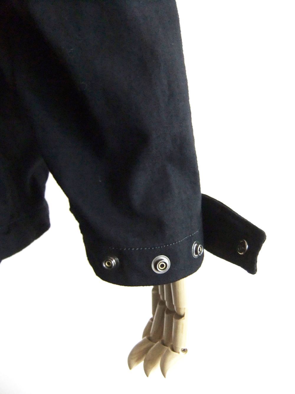 KNITTED NYLON JERSEY EXPLORER JACKET   (ブラック)   ジップアップ フード付き ジャケット