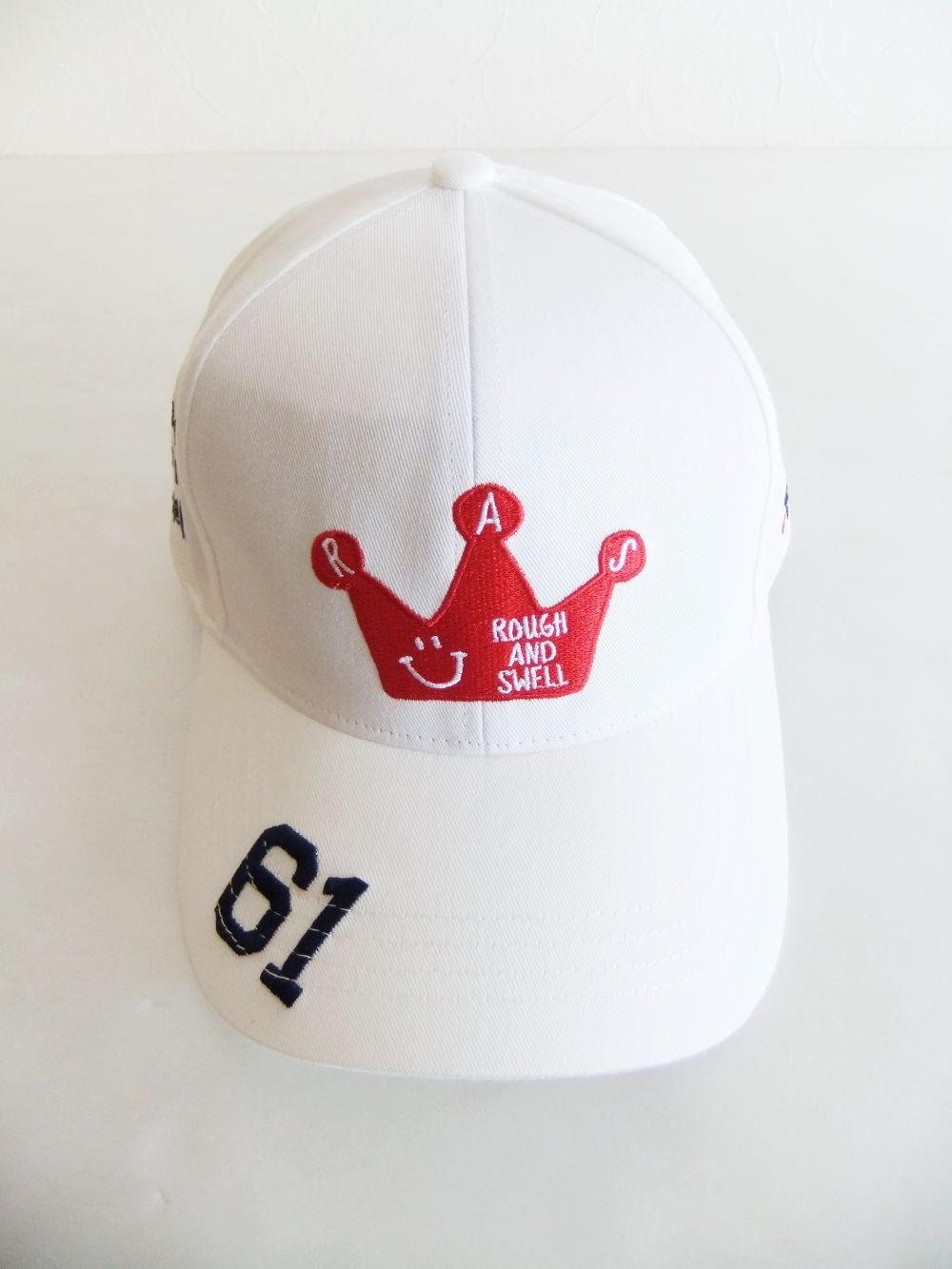 rough & swell - CROWN B.B. CAP ( ホワイト ) ロゴ入りキャップ RSA