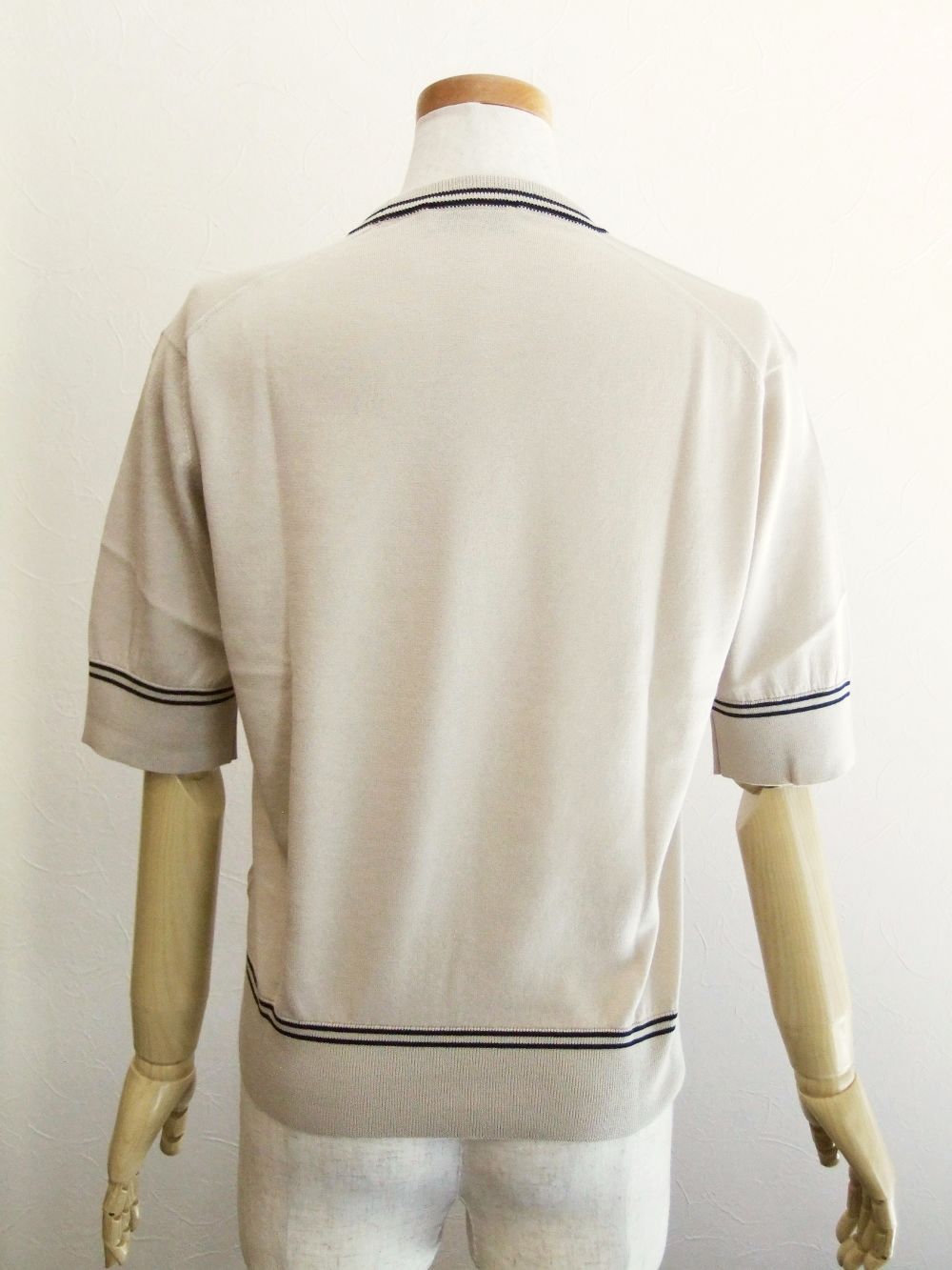 《LADIES》 S4619  30G コットン 半袖 ティッピングクルーネックニット