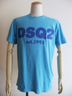 DSQ2 ロゴプリント T-SHIRT (ブルー)  S74GD0838