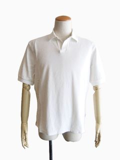 TERRY JOHNNY    パイル S/S スキッパー ポロ  (ホワイト)