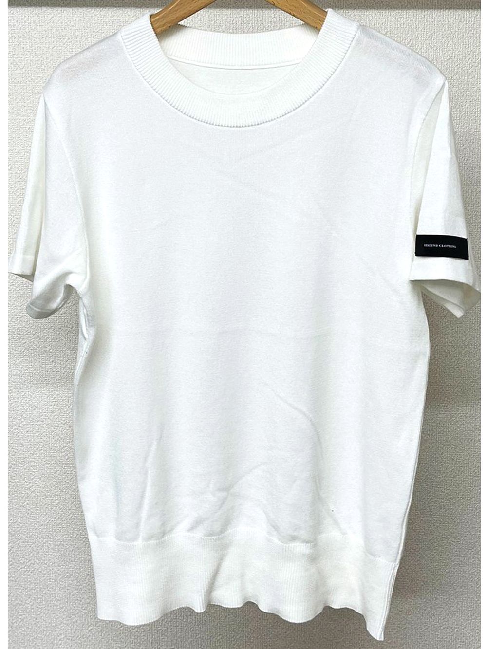 SILK HALF KNT   RC28-K-001 (ホワイト)   半袖クルーネック ニット