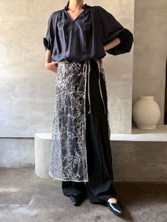 スパンコール チュール ラップ スカート  515624