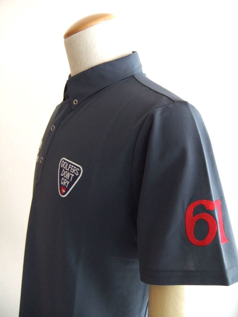 DON'T CRY POLO  (グレー)  半袖 ポロシャツ   RSM-24010
