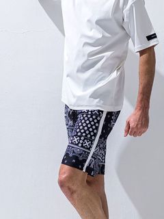 PAISLEY RUSH SHORTS   (ブラック) ラッシュガード ハーフパンツ