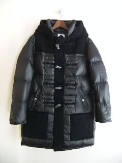 BBR  ダウン × ニット ハイブリッド ロング ダッフル コート  (ブラック)
