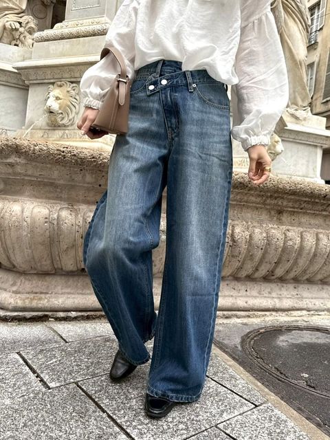 WAIST CROSS DENIM PANTS  ウェスト クロス デニム パンツ   635618