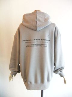 ロゴプリント コットン スウェット パーカー  (ベージュ)   MM5015