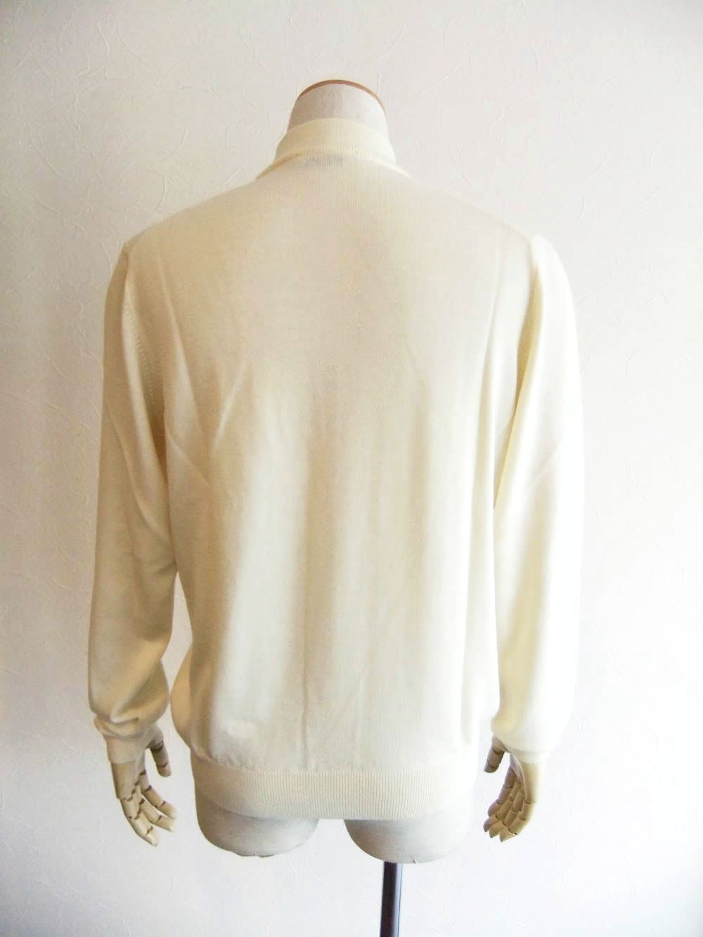 12G ウール モックネック ニット  (オフホワイト)