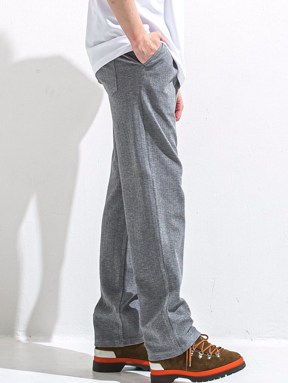 SEMI WIDE TUCK PANTS   ワイド イージーパンツ （グレー）