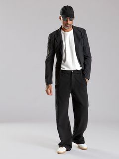 COTTON PANT OVER   (ブラック)  スウェットパンツ