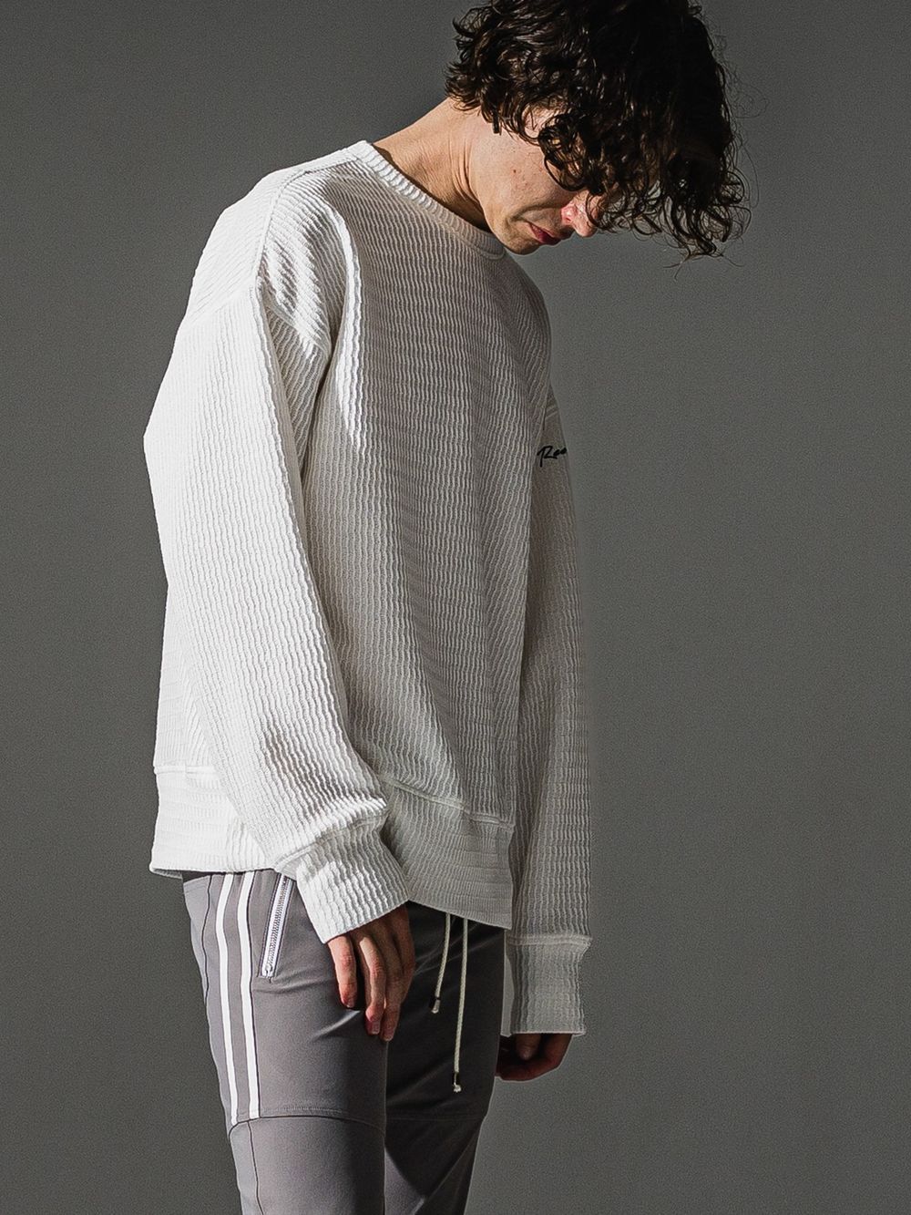 KNT LOOSE TRAINER  (ホワイト)   オーバー ニット トレーナー