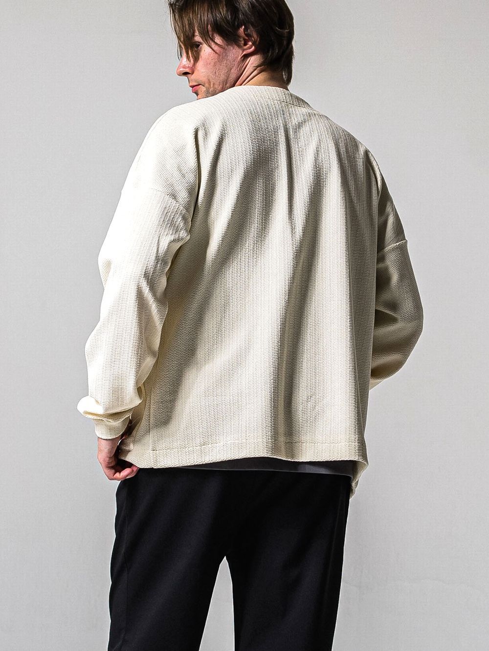 BLISTER KNIT C/D (オフホワイト)   ブリスターニットカーディガン