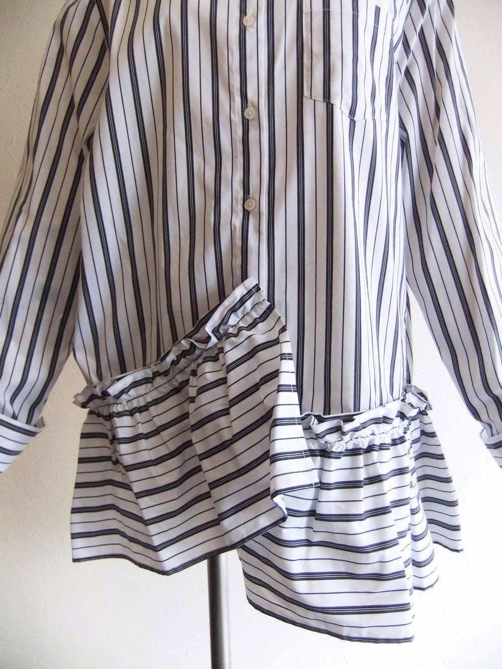 裾フリル 取り外し 3WAY ロング シャツブラウス    MMA115HEA