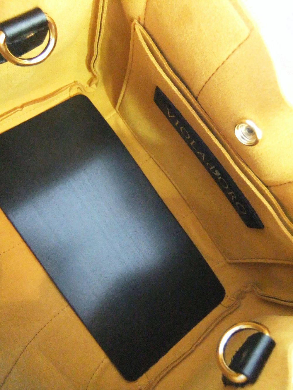 スエード調 トートバッグ  (トープ×イエロー)  GINO  V-2075