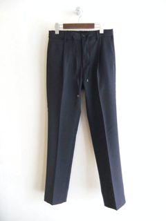 SPIAGGIA   スピアッジャ  (ネイビー)  テックウール  ワンタック パンツ