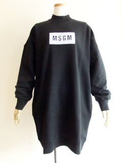 《LADIES》 ボックスロゴ刺繍 スウェット ワンピース (ブラック)  MDA79-207799