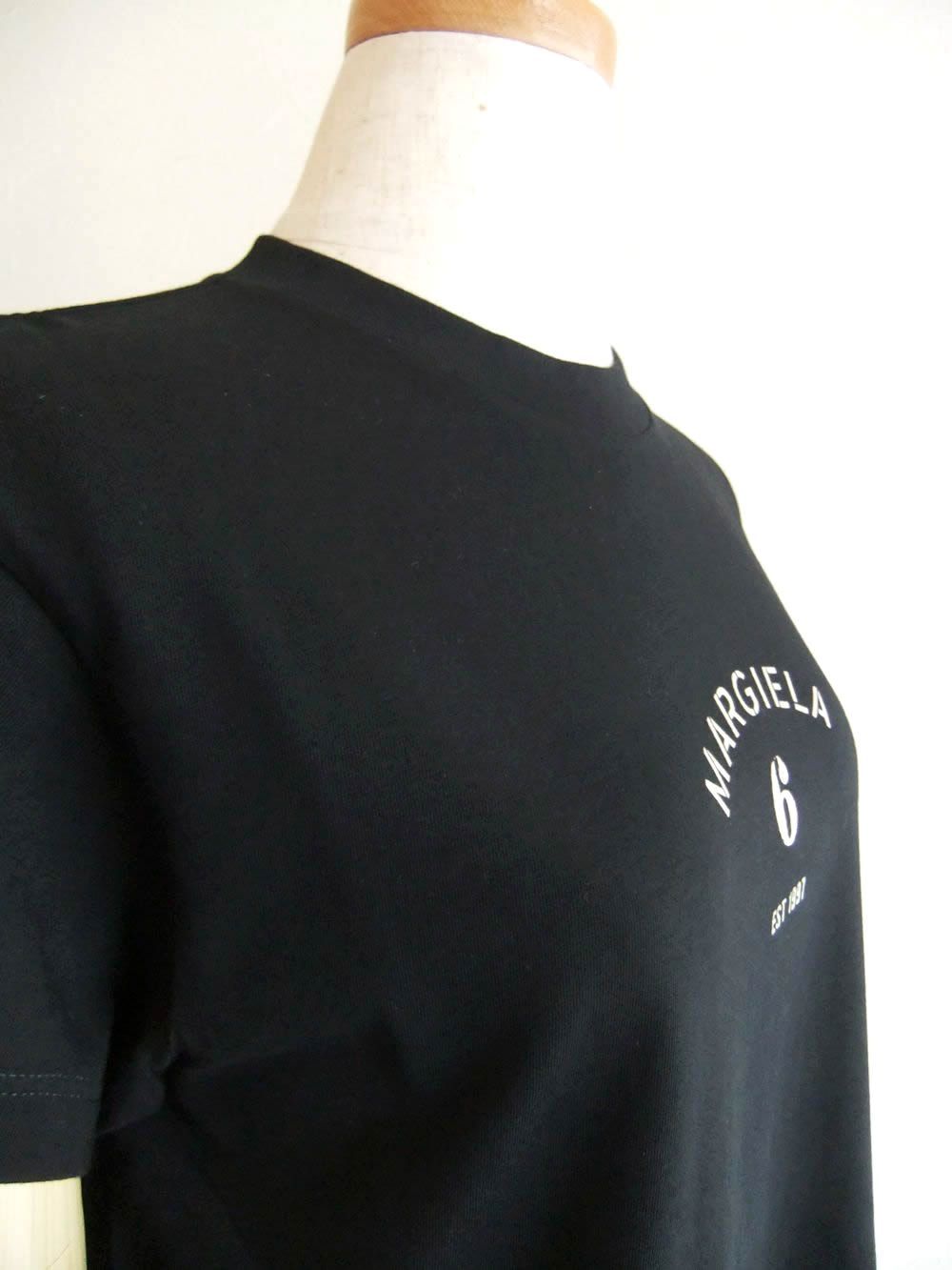 【レディース】MM⑥ MAISON MARGIELA    (ブラック)  シグネチャー ジャージーTシャツ