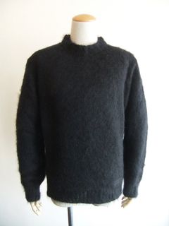 FUZZY CREWNECK KNIT  モヘア混 クルーネックセーター  (ブラック) S74HA1363