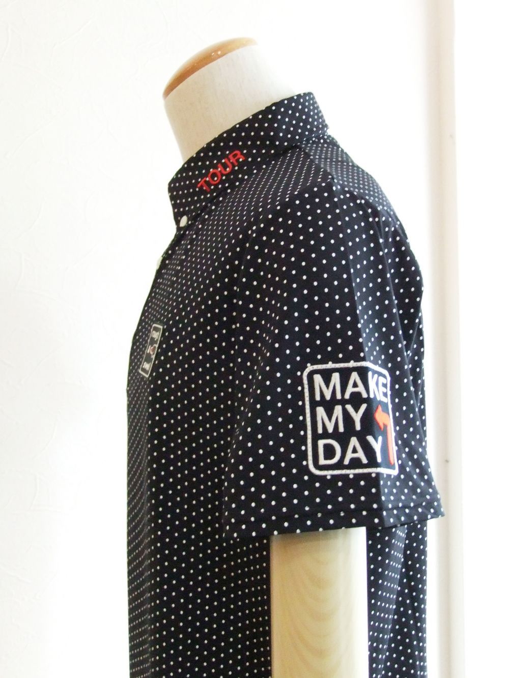 DOTS POLO  (ブラック)   半袖ポロシャツ