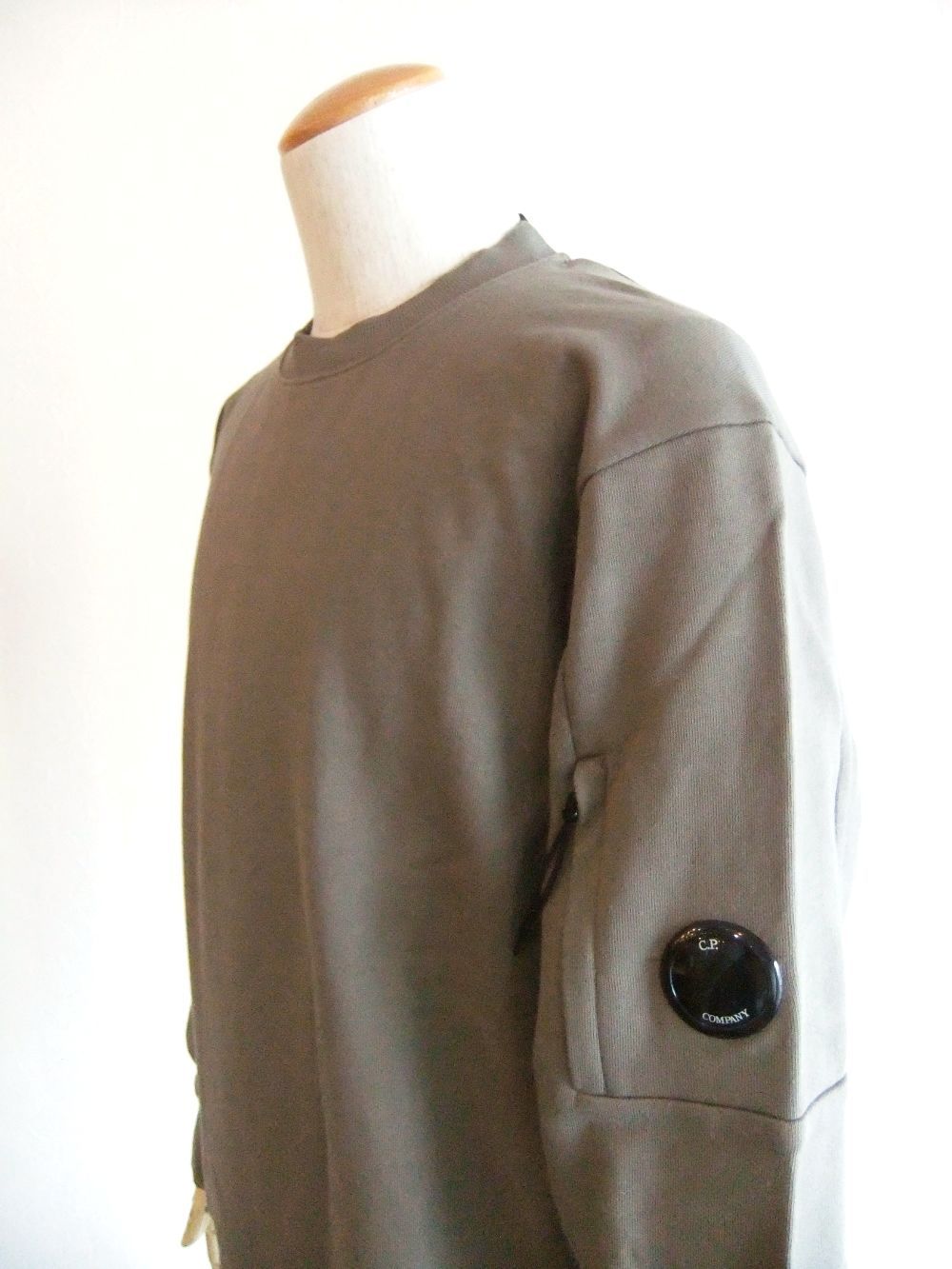 DIAGONAL RAISED FLEECE  SWEATSHIRT  (ライトスモークベージュ) クルーネック スウェットシャツ