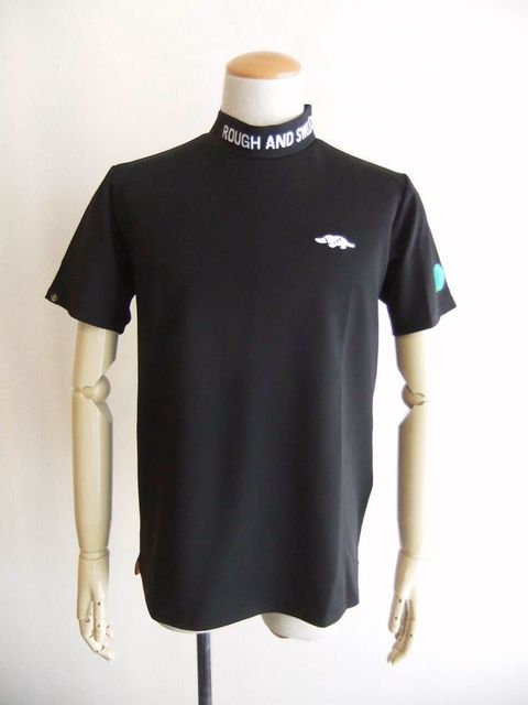 COLLAR LOGO MOCK  (ブラック)  半袖モックネック ポロシャツ  RSM-26036