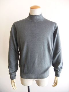 長袖 モックネック ニット (グレー)   LU3ML35