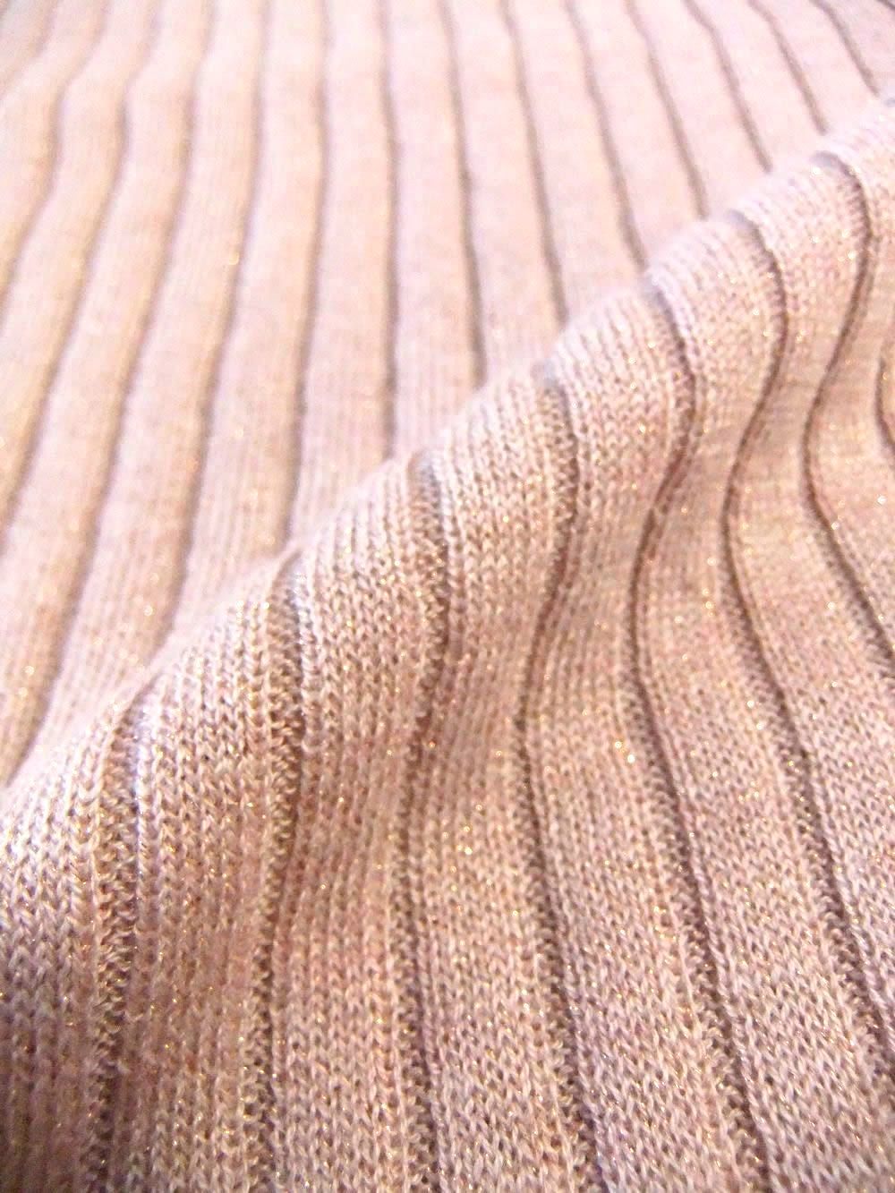 トタン リブ タートル ラメニット   （ピンク）  A148206M