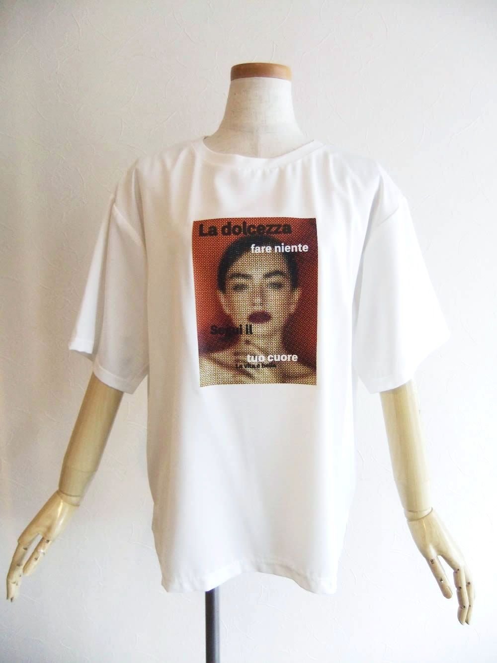 グラフィック プリント Tシャツ (ホワイト)    MMA123TEA