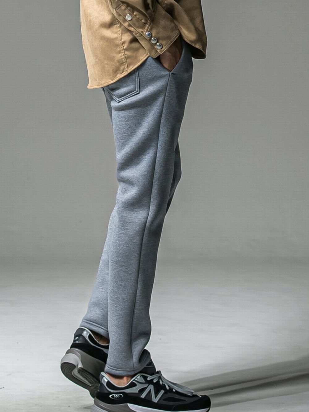 ERIC EASY PANTS   (グレー)   スラックス型イージーパンツ