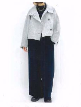 SILK BLEND HERRINGBONE STAND BLOUSON   シルク混 ヘリンボーン ブルゾン   545410