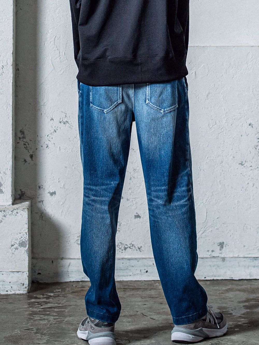 EX   DENIM JERSEY WIDE PT   セミワイド ジャージーンズ