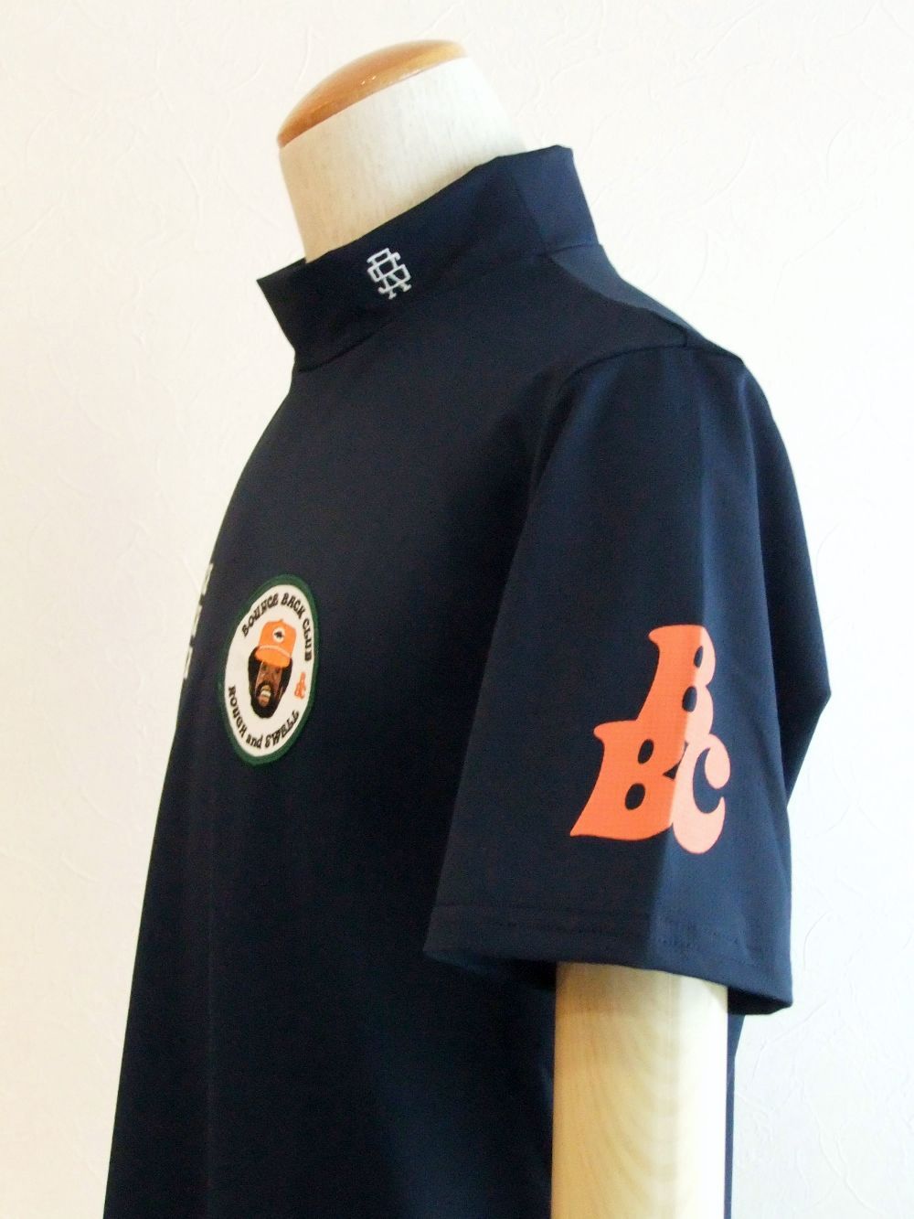 B.B.C. MOCK  ( ネイビー )  モックネック 半袖ポロシャツ RSM-21048
