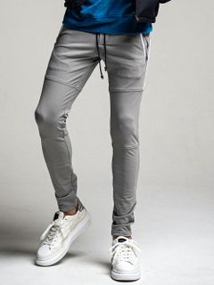 Johnson LINE HEAT PANTS ジョンソン ライン ナイロン パンツ (グレー×ホワイト)